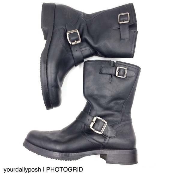 Harley-Davidson Shoes - Harley Davidson black leather engineer moto boots